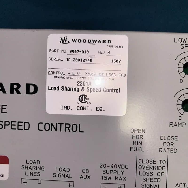Woodward 9907-018 Load Sharing Speed Control 2301A 