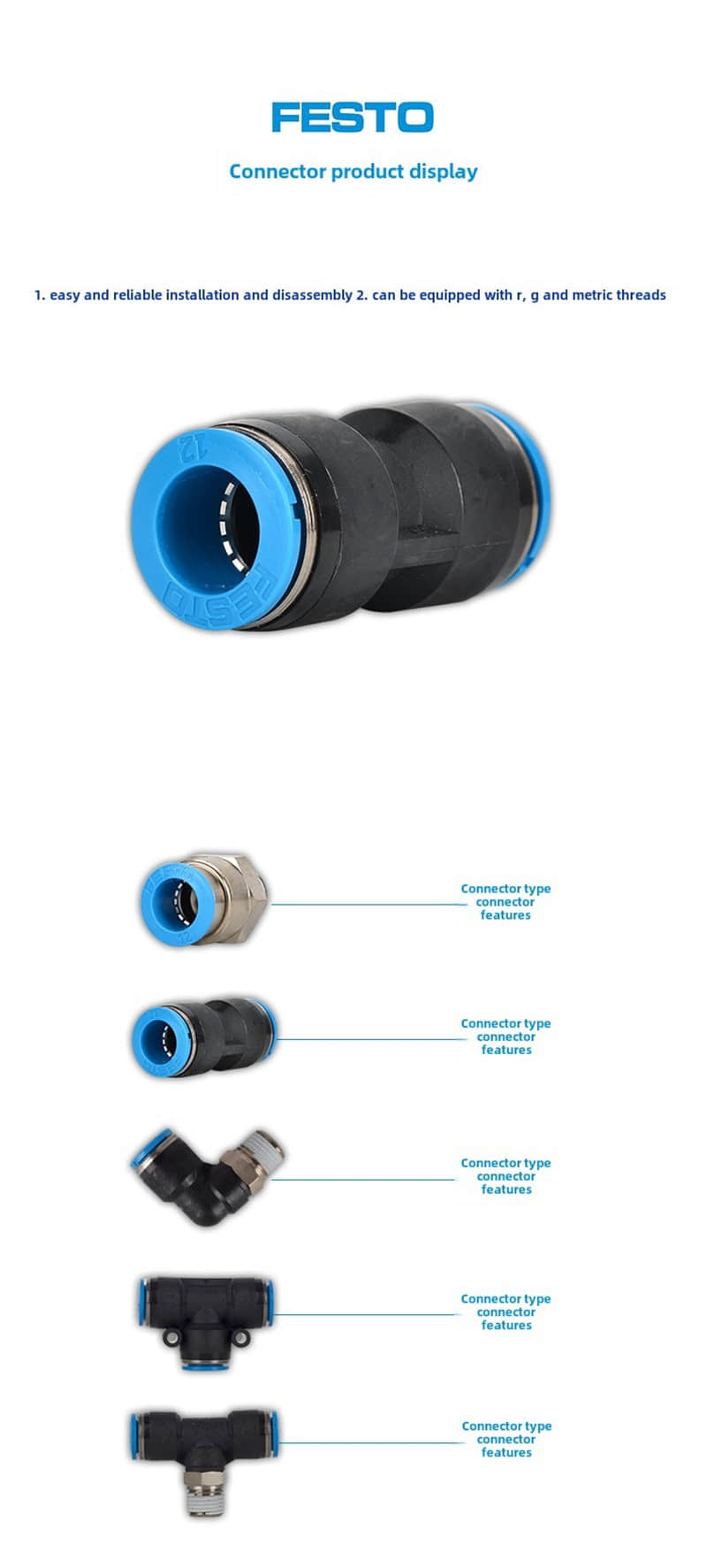 Festo QS-1/4-12-I 190649 Threaded Fast Connector 